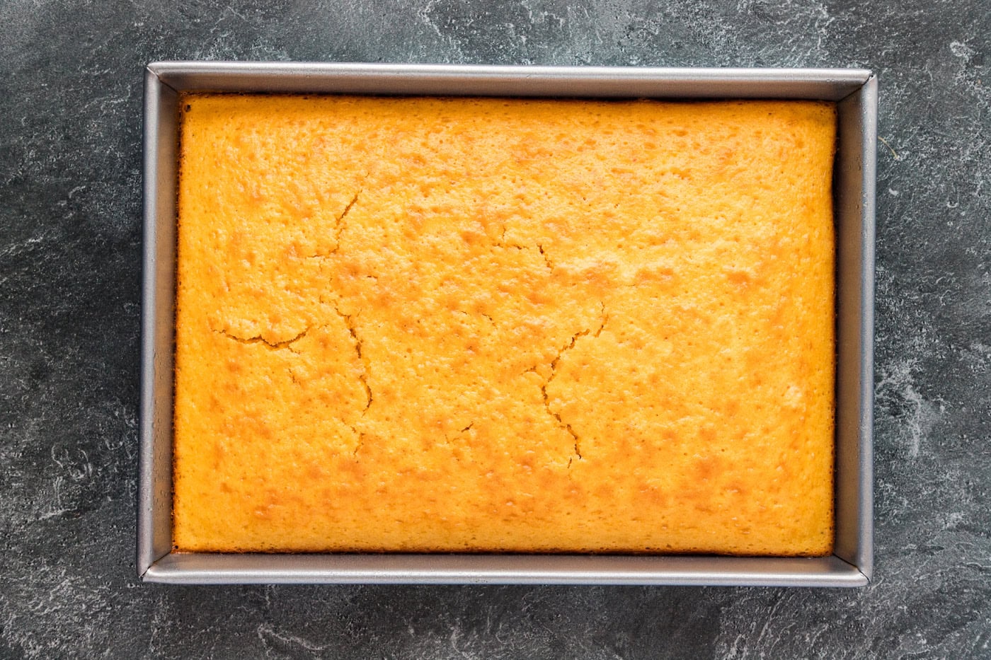 baked yellow cake in a dish