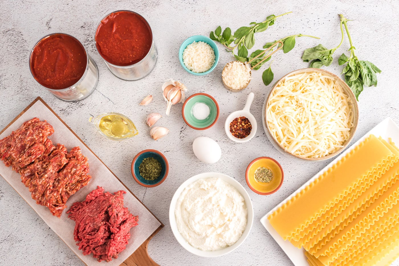 Lasagna Roll Ups ingredients