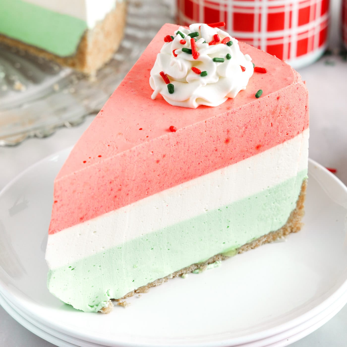 Layered Jello Pie on. plate