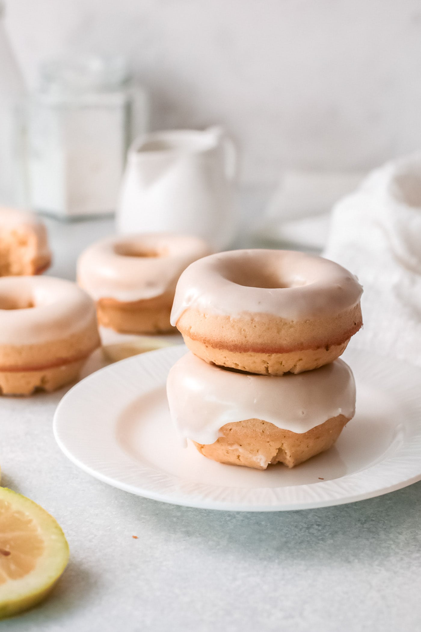 Lemon Baked Donuts on a plate