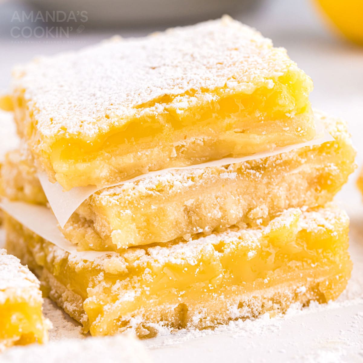 stack of lemon bars