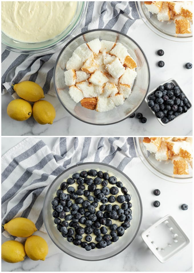 layering the trifle ingredients