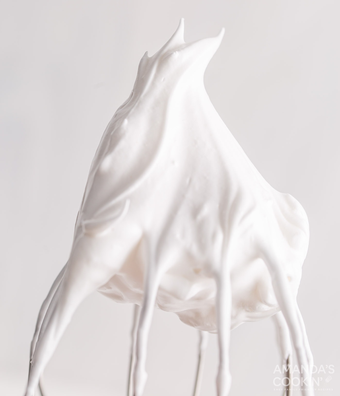 meringue peaks on whisk