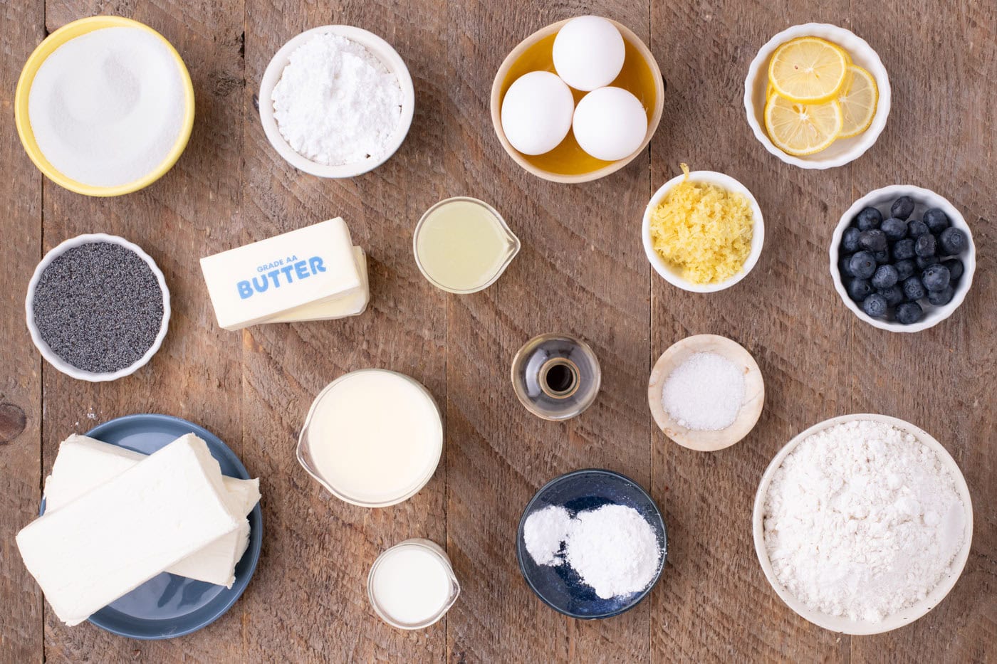 Ingredients for Lemon Poppy Seed Cake