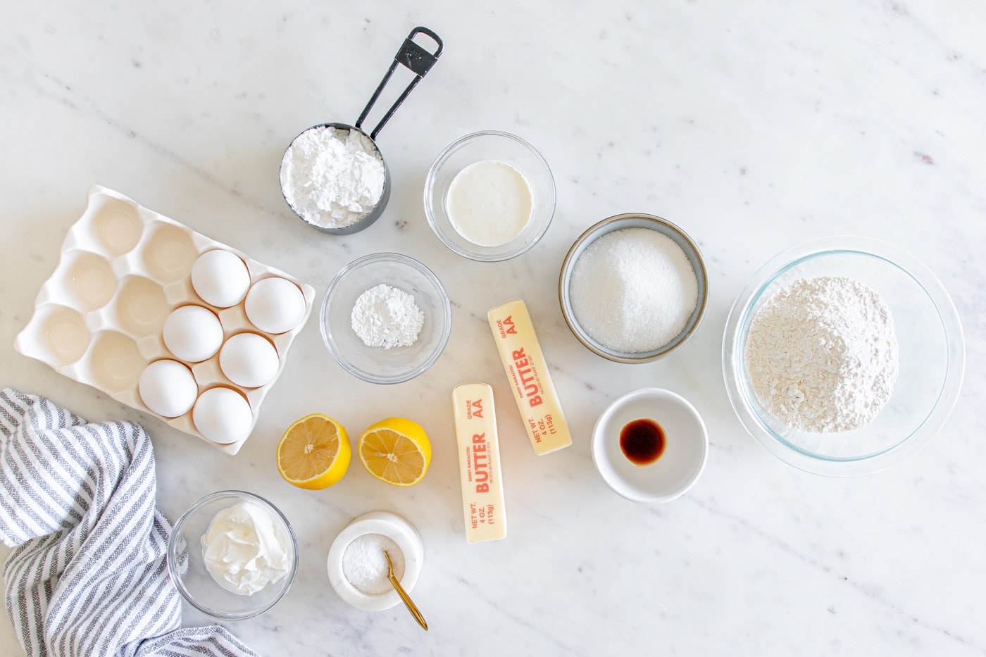 Ingredients for Lemon Pound Cake