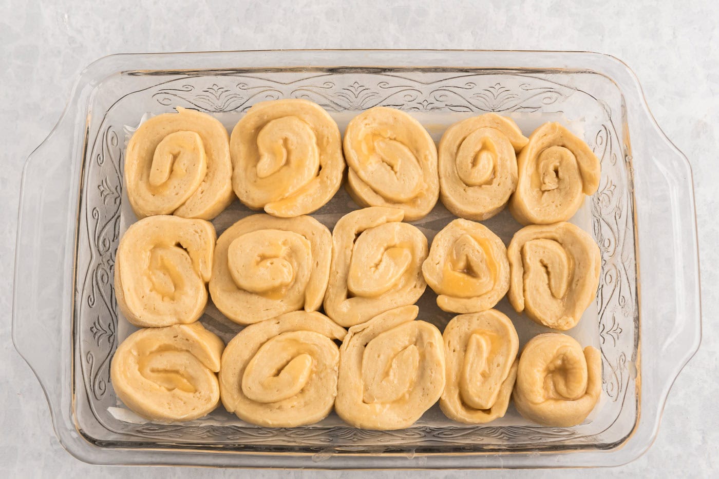 lemon sweet rolls in a pan
