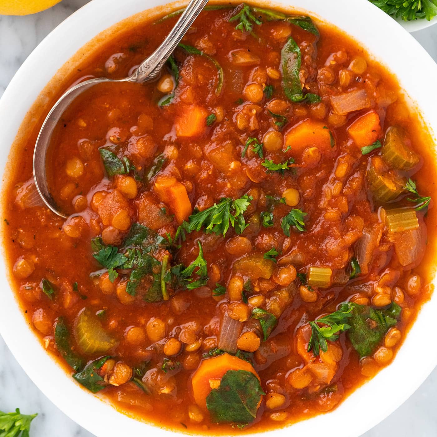 Lentil Soup in a bowl