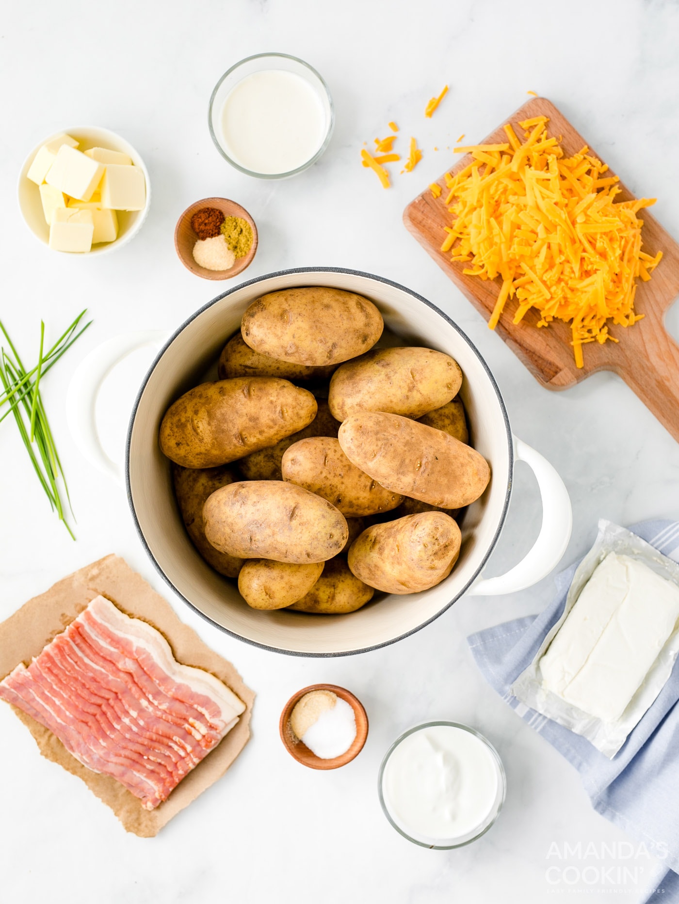 ingredients needed for loaded mashed potato casserole