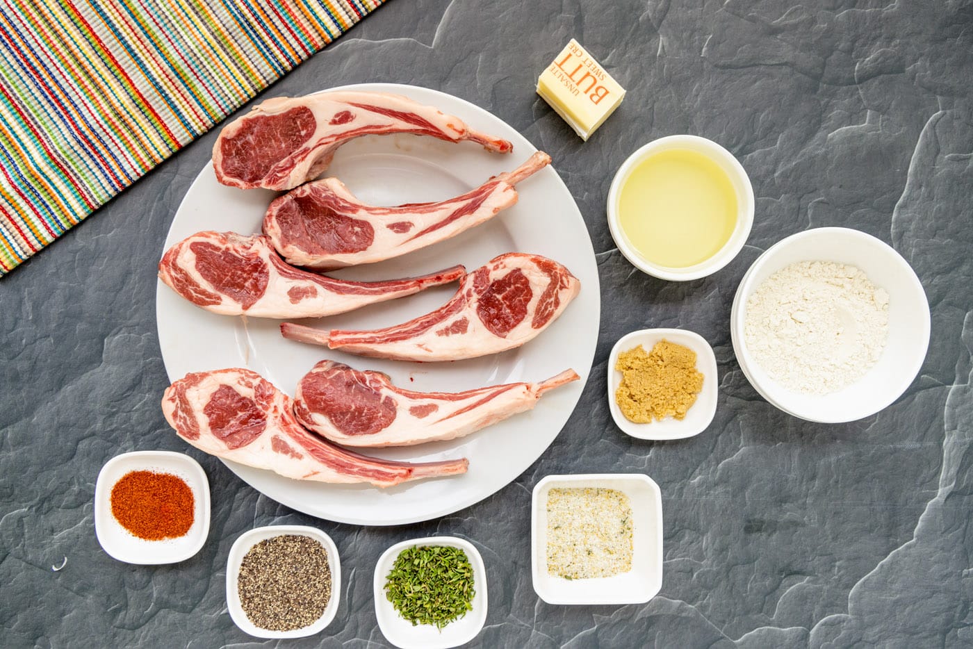ingredients for Lollipop Lamb Chops