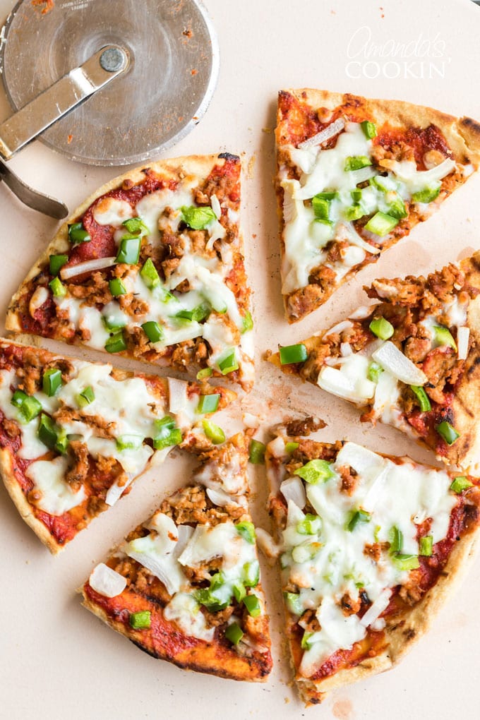 pizza cut into slices