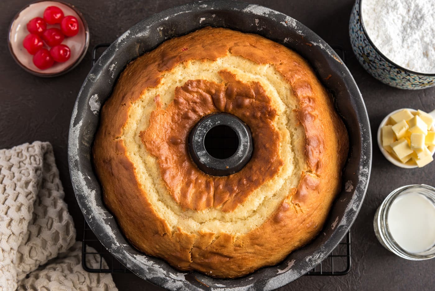 baked cherry bundt cake
