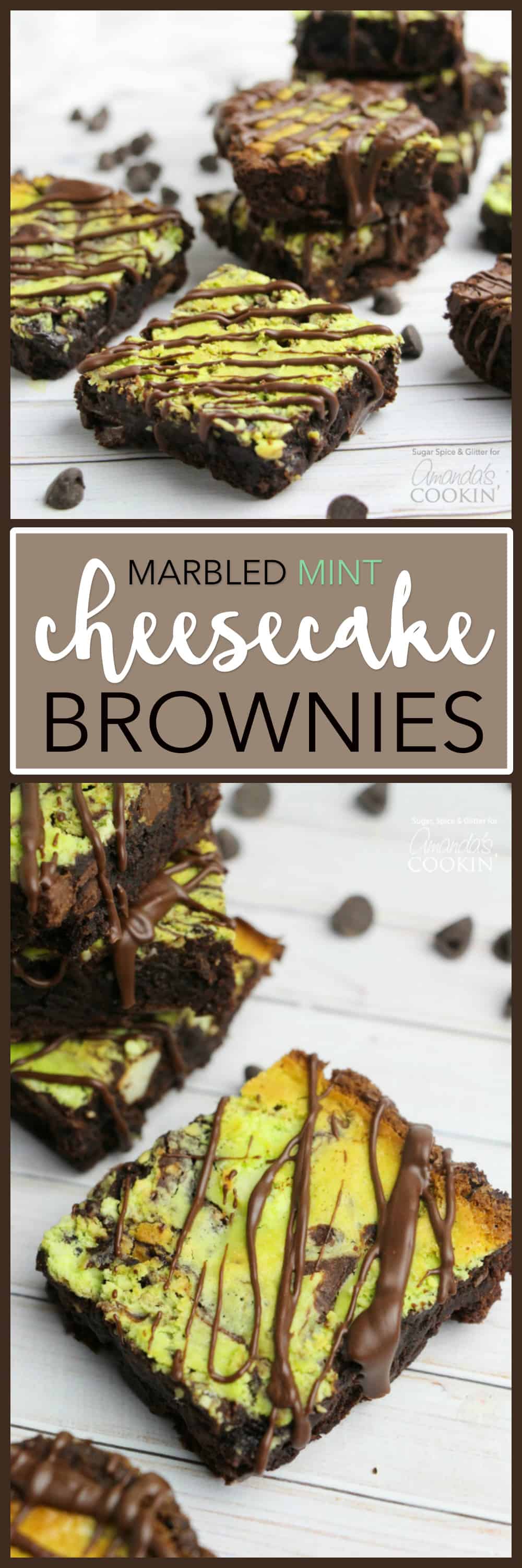 Marbled Mint Cheesecake Brownies