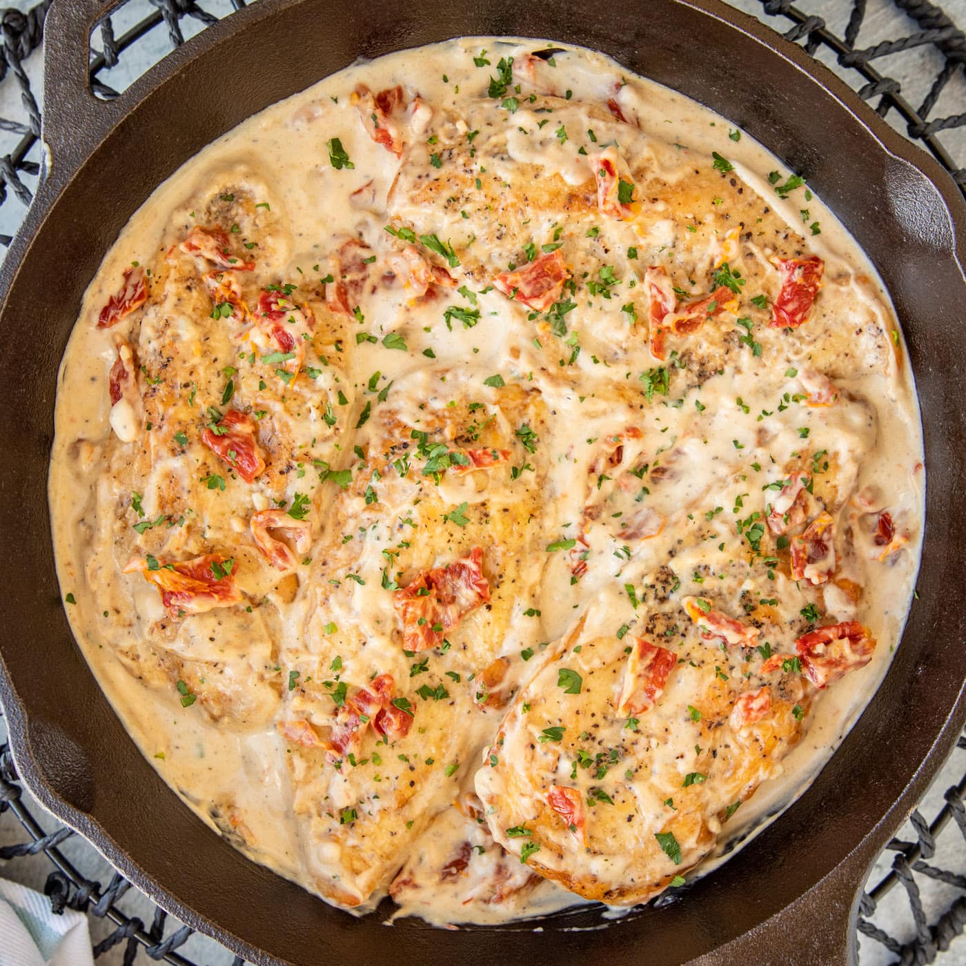 Marry Me Chicken in skillet