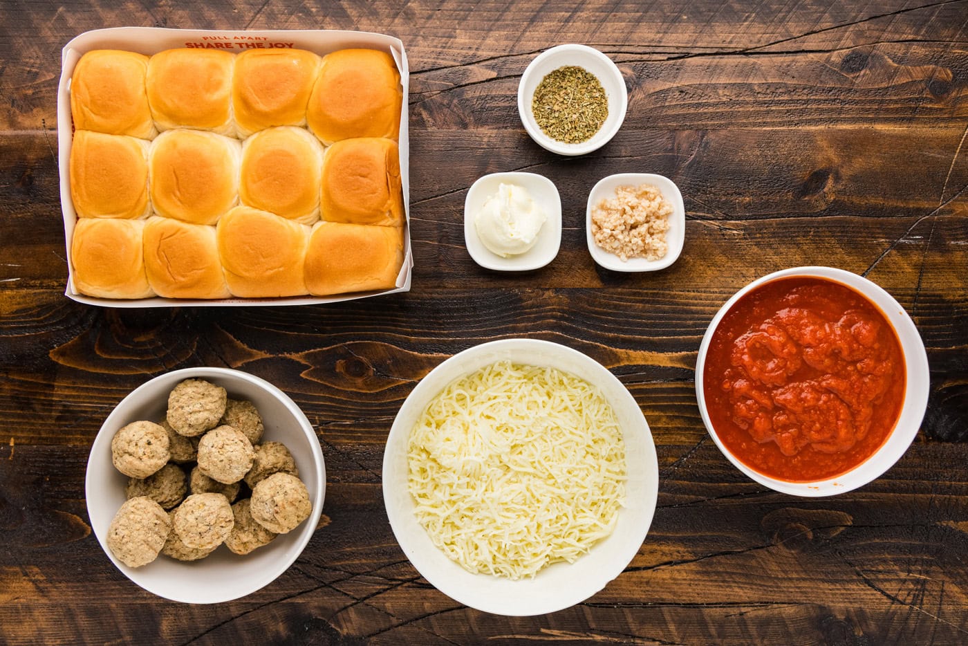 Ingredients for Meatball Sliders