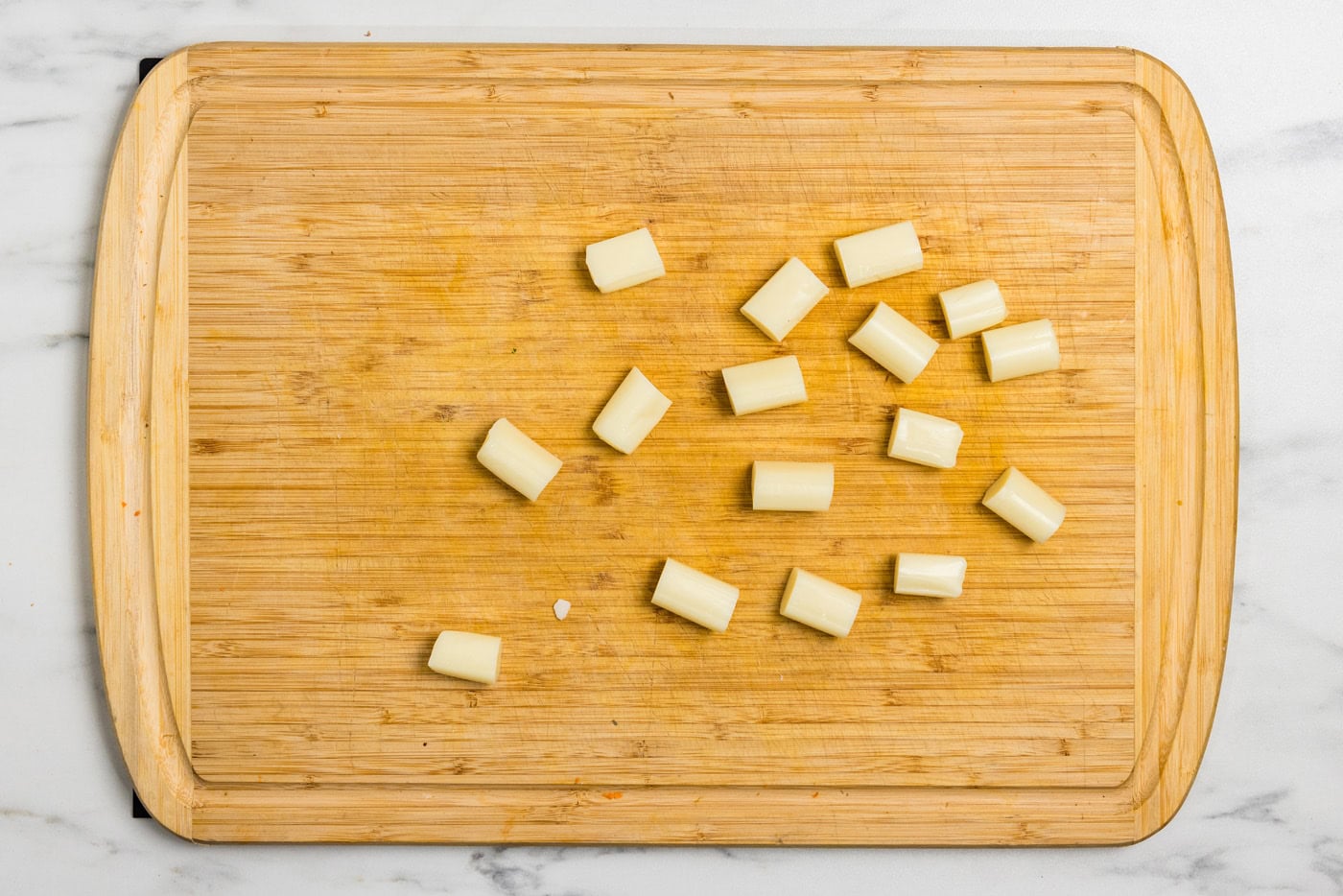 cheese sticks cut into fourths