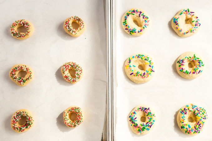 unbaked and baked mexican sugar cookies side by side