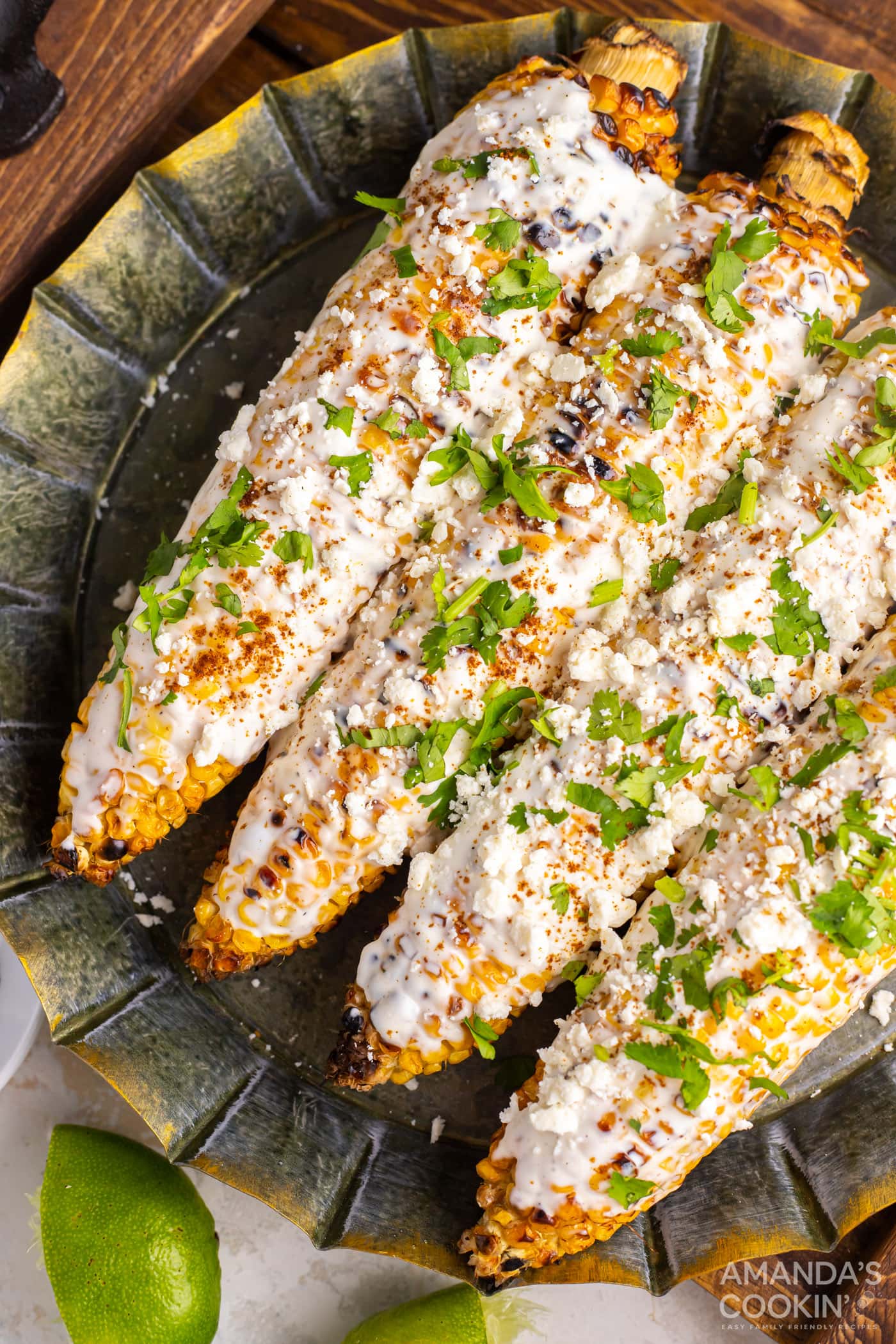 plate of mexican street corn