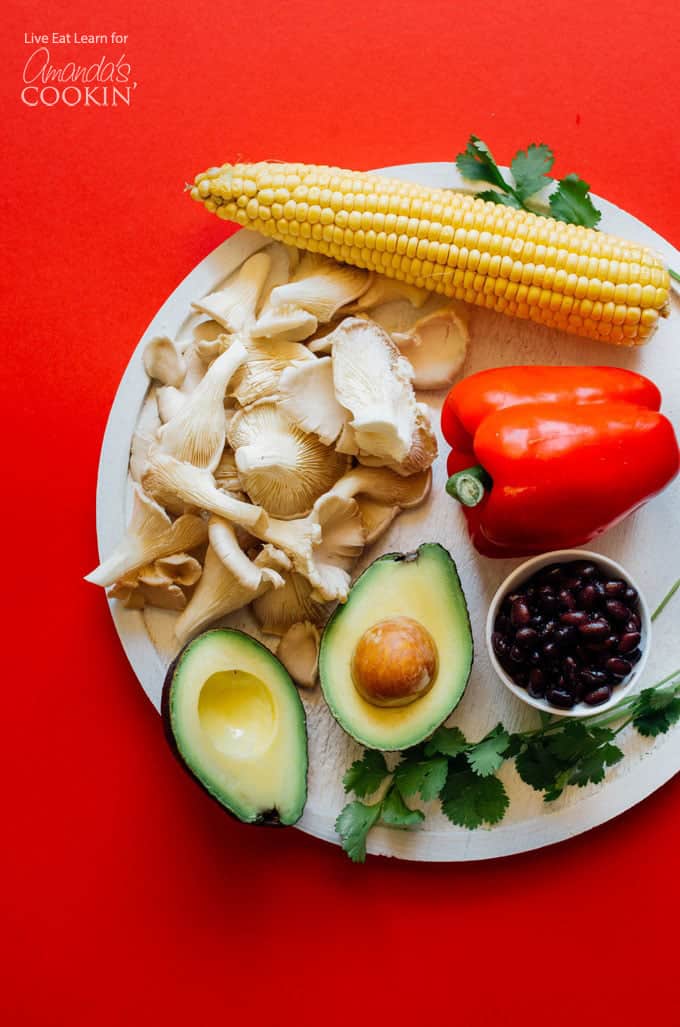 A plate of food on a table
