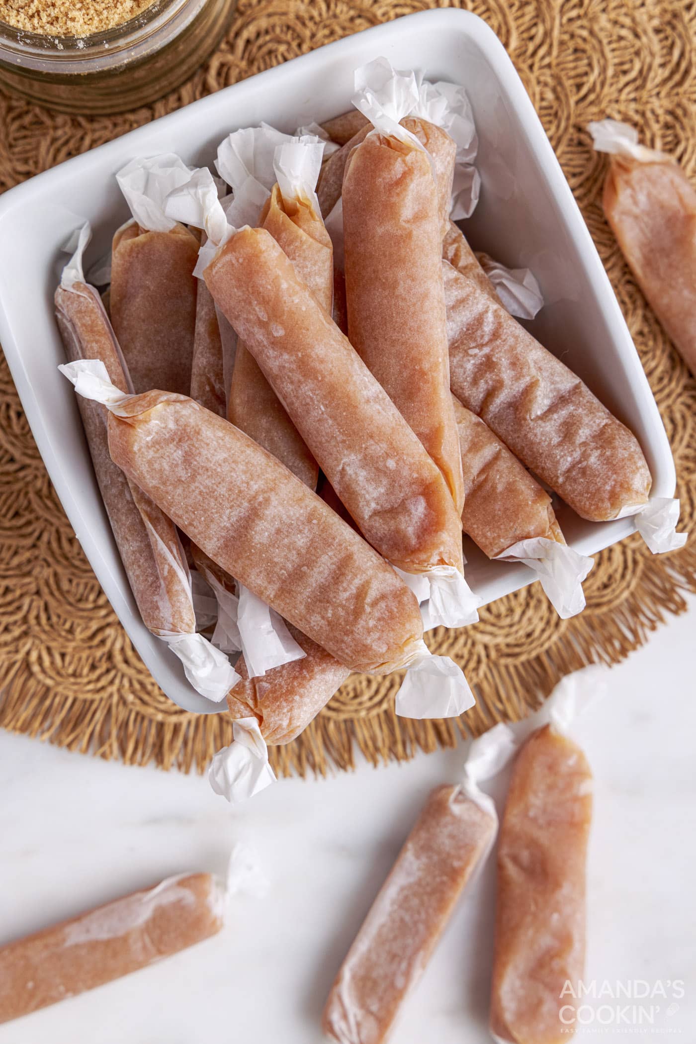 overhead view of Microwave Caramels