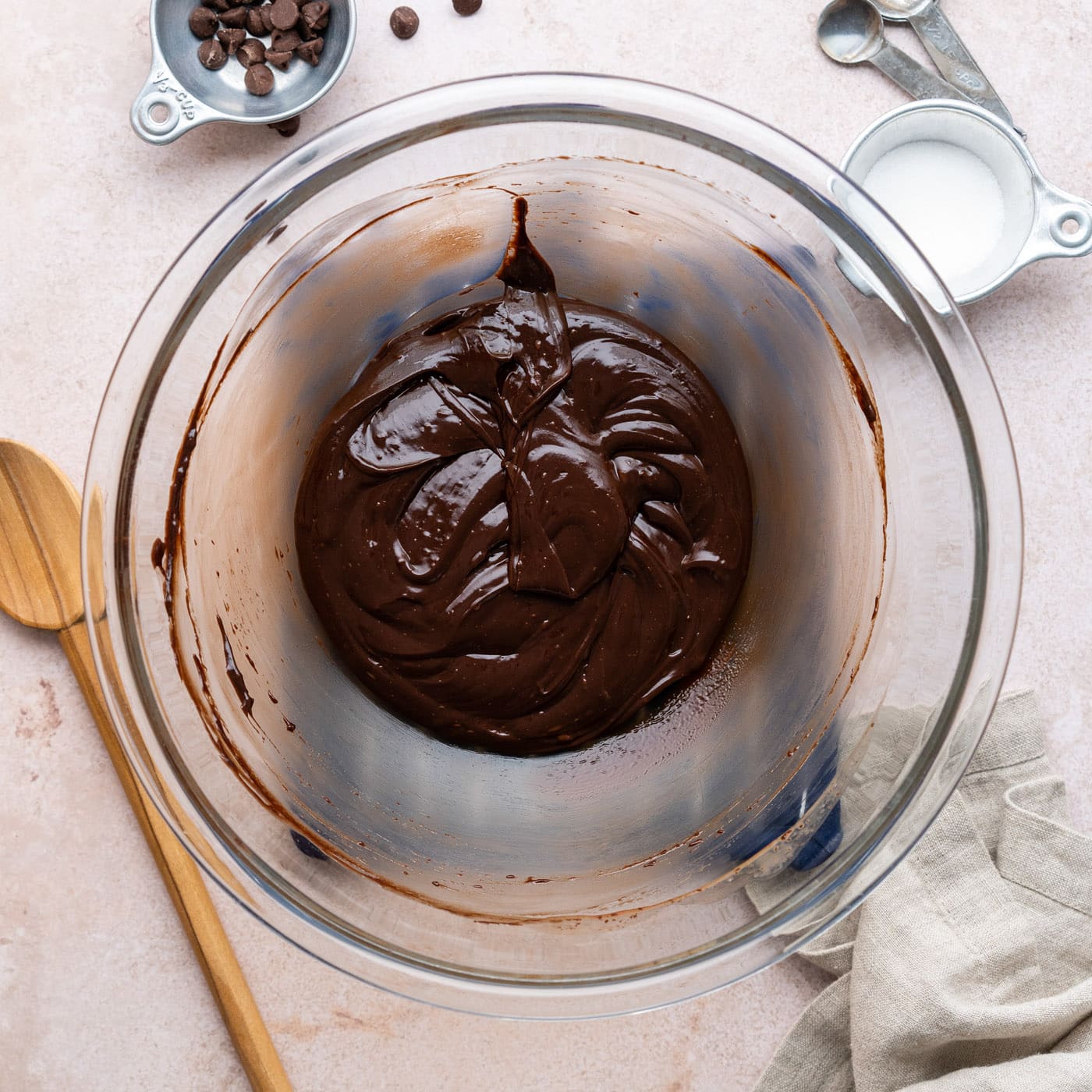 chocolate ganache in a bowl