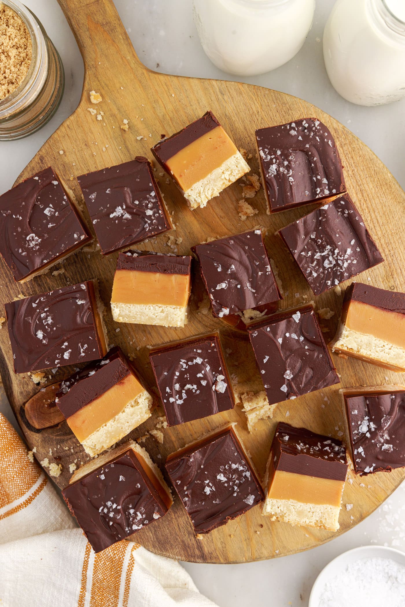 Millionaire’s Bars on a wooden board