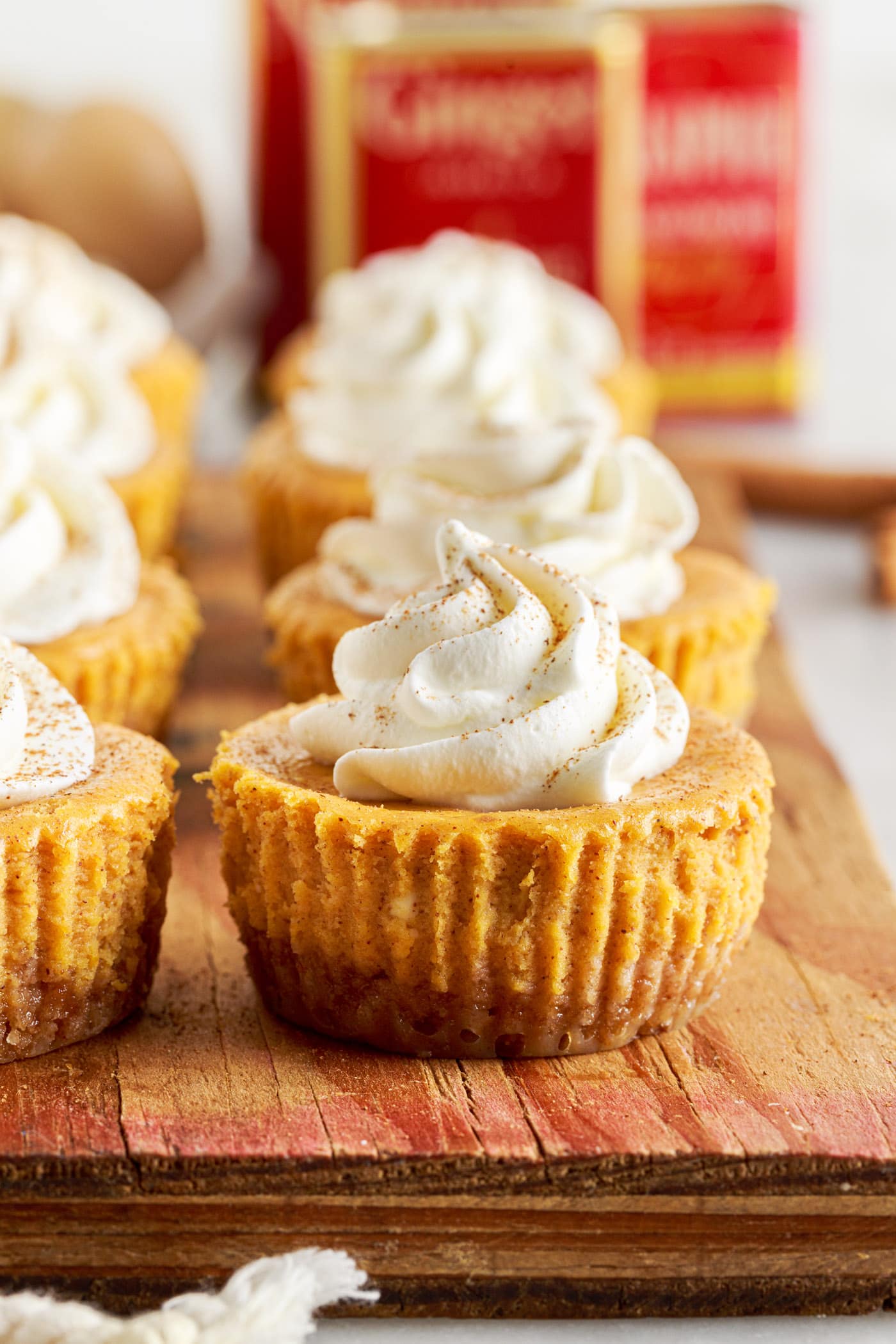 Mini Pumpkin Cheesecakes with whipped cream