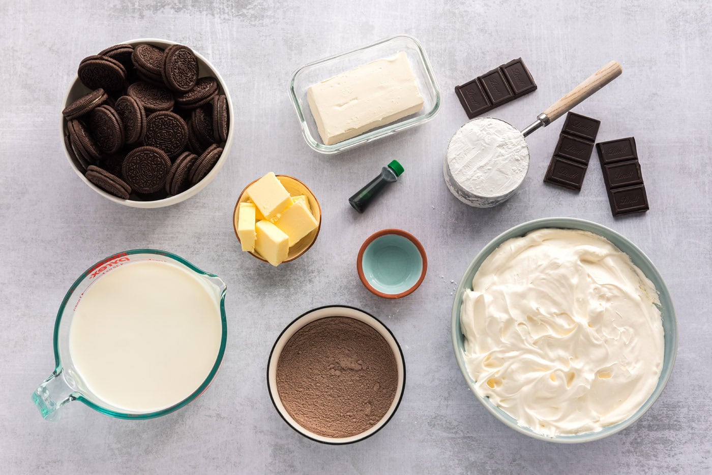 Ingredients for Mint Chocolate Lasagna