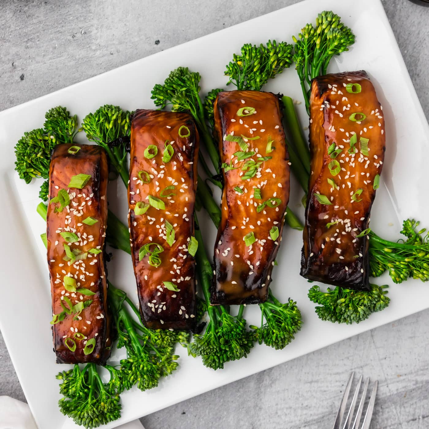 Miso Salmon served on a platter
