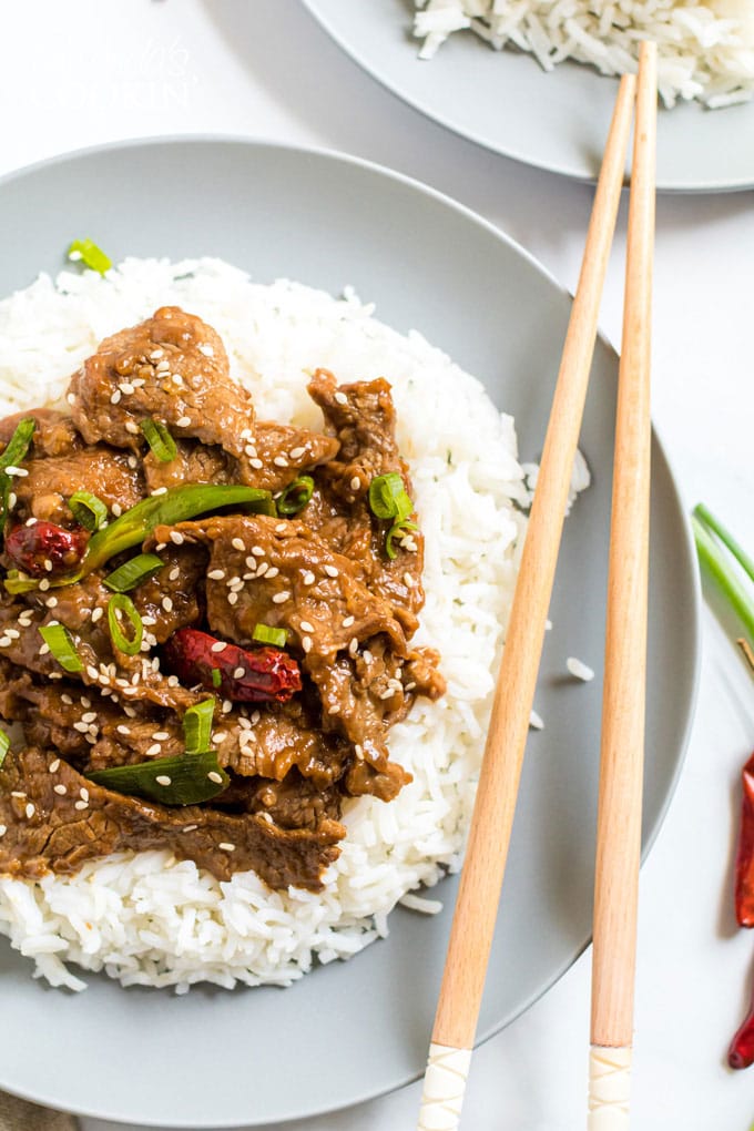 plate of beef stir fry
