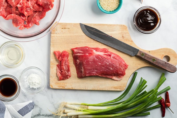 flank steak on a cutting board