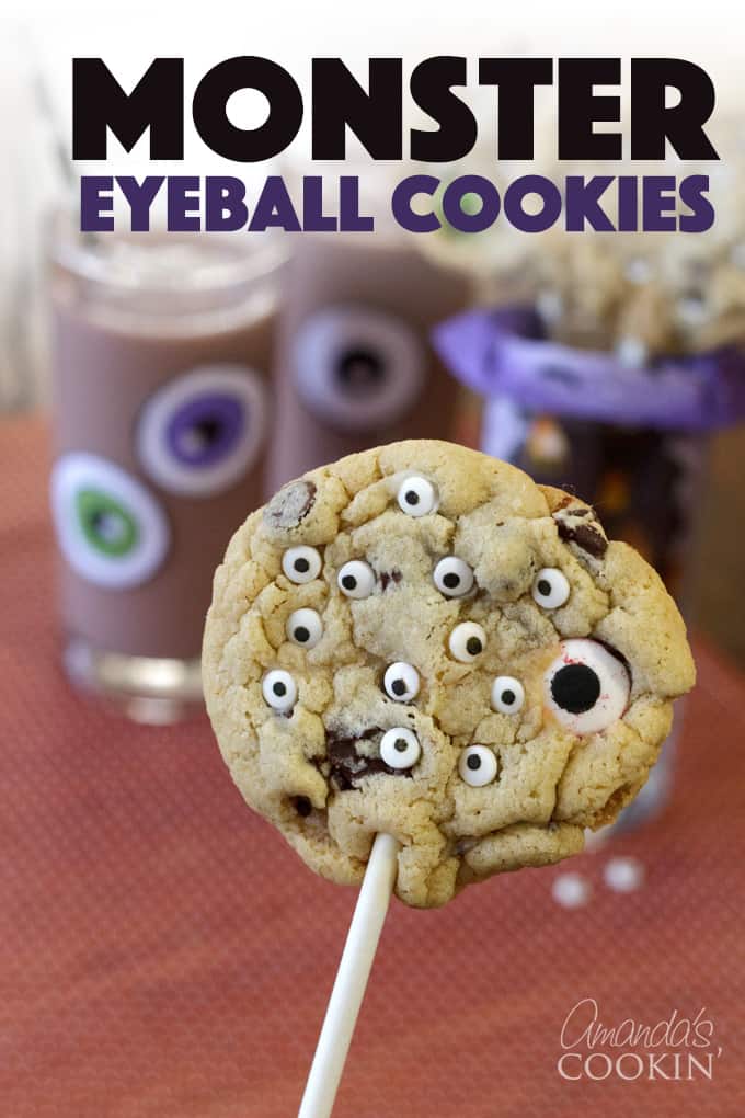 monster eyeball cookie pops
