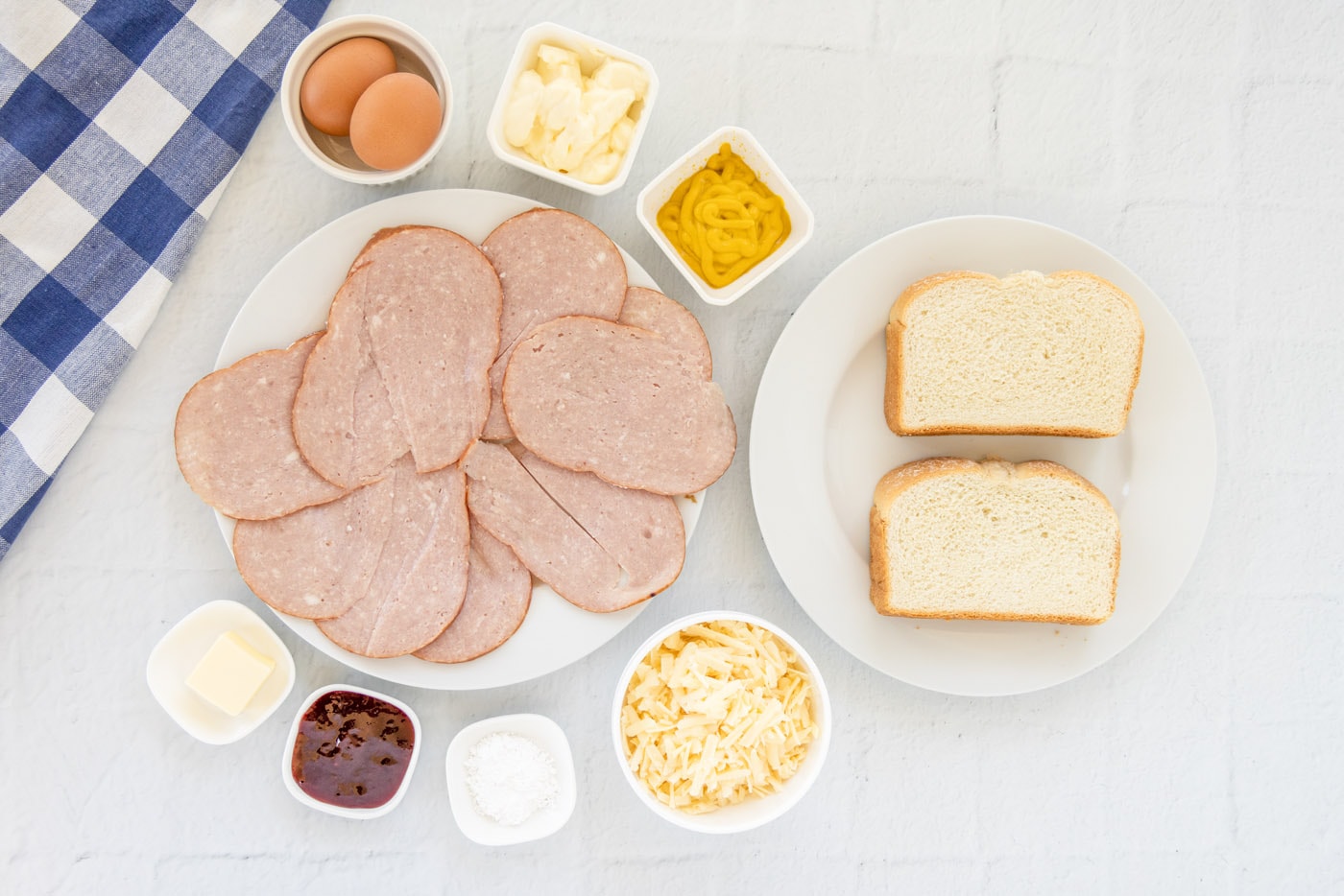 ingredients for Monte Cristo Sandwich