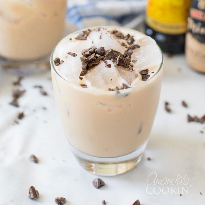 cocktail with chocolate shavings on top
