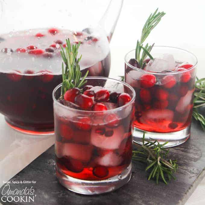 holiday punch in glasses