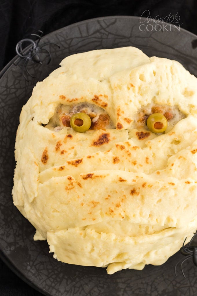 mummy meatloaf on a plate