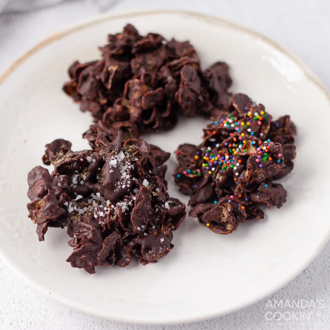 corn flake cookies on a plate
