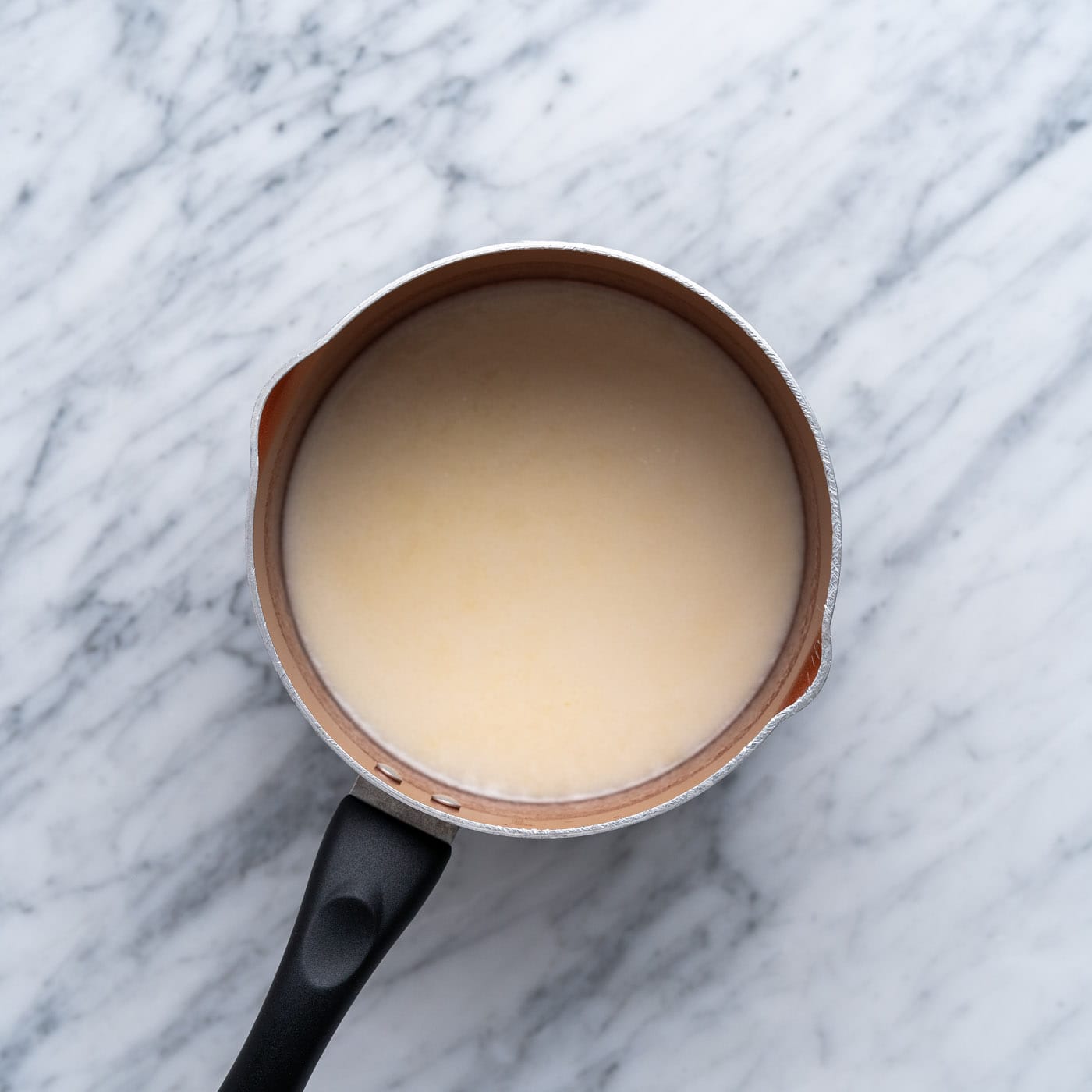 butter mixture for no bake cookies in a saucepan