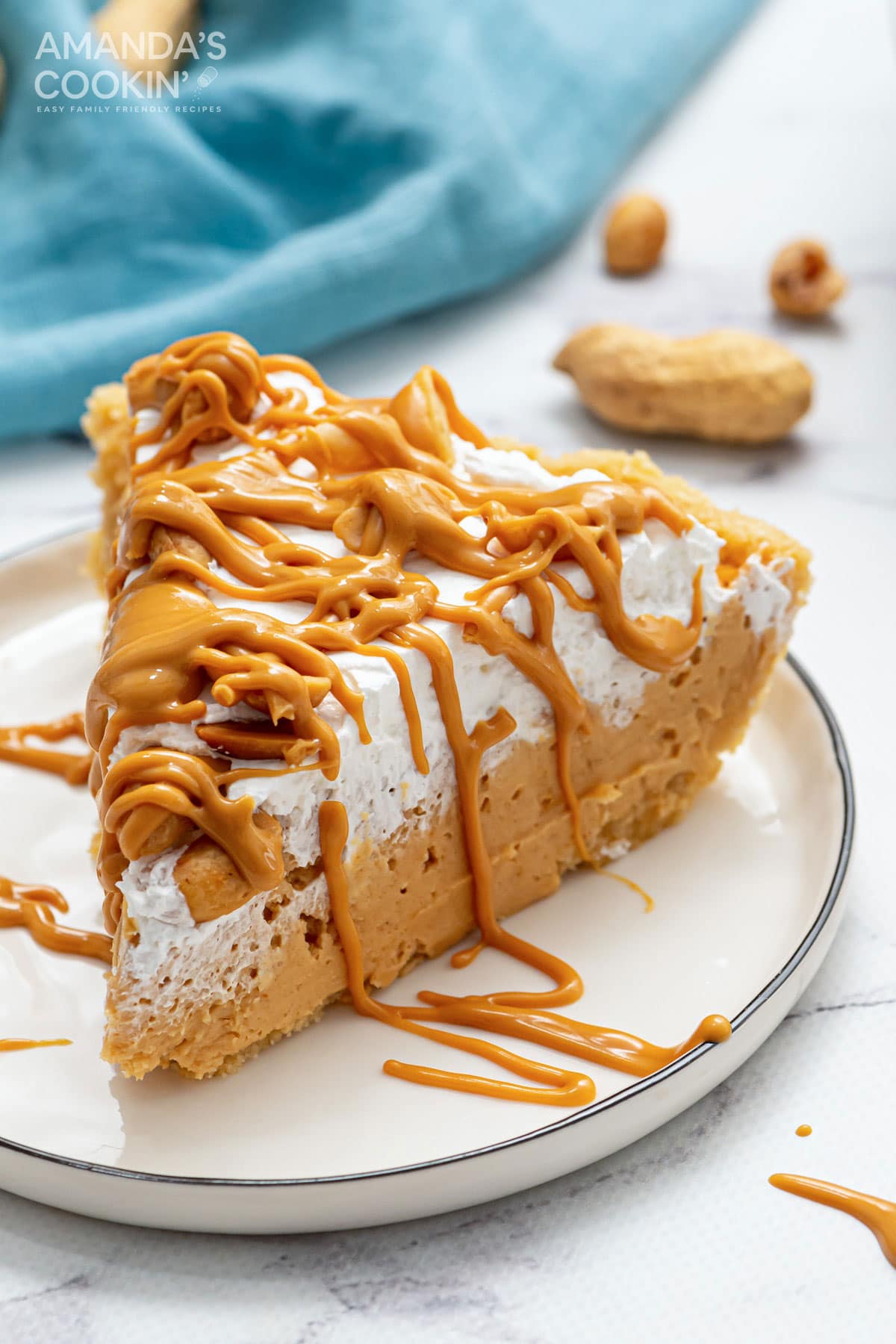 slice of peanut butter pie on a plate