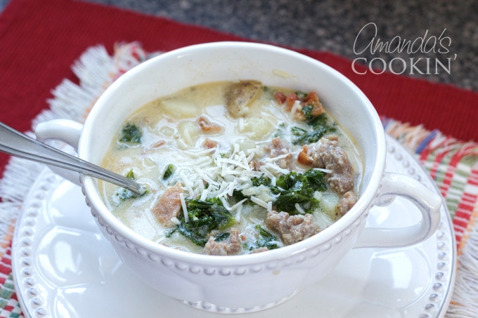 soup in white bowl