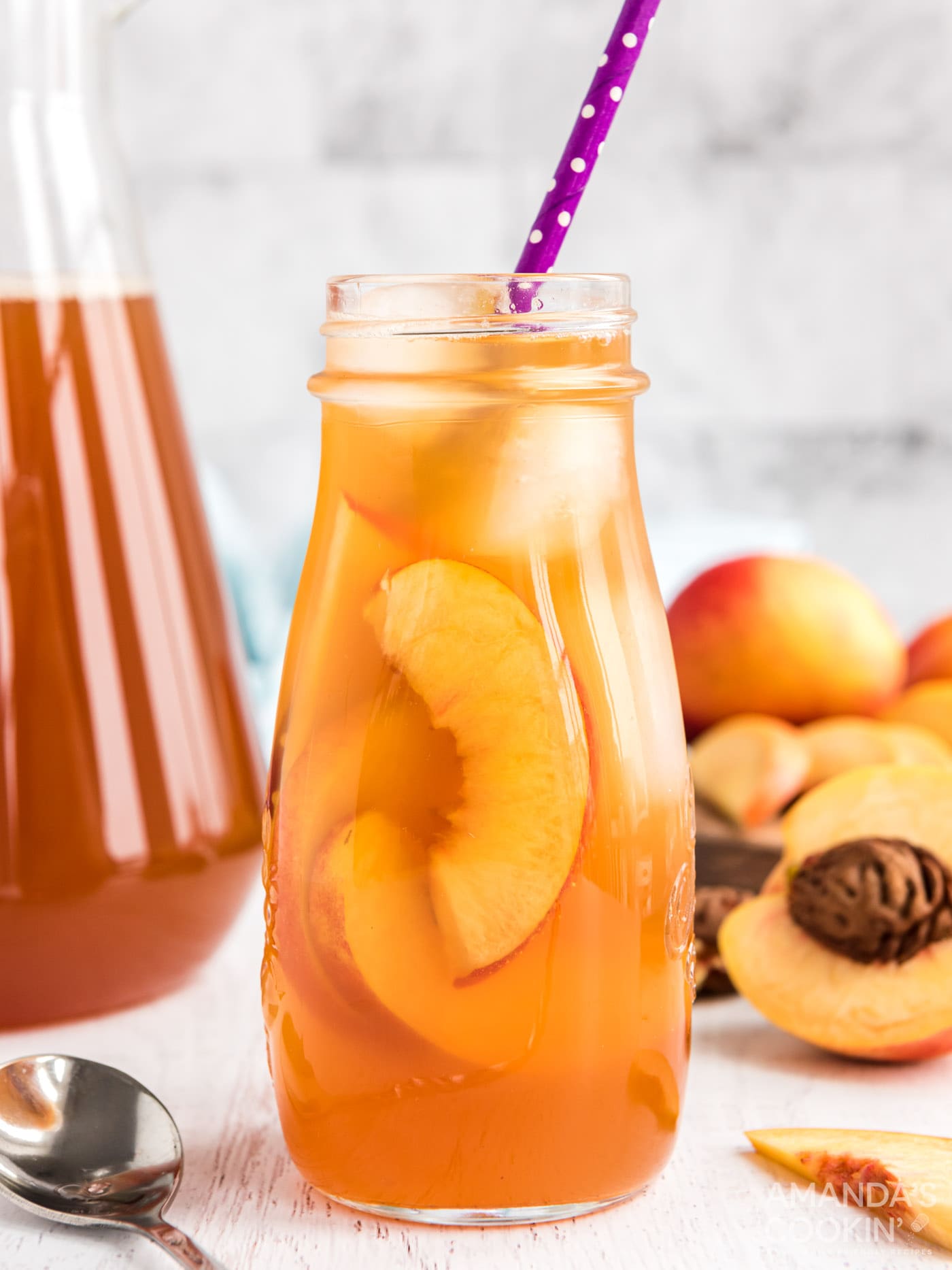 bottle of peach iced tea