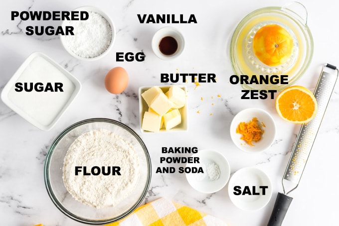 labeled ingredients for cookies