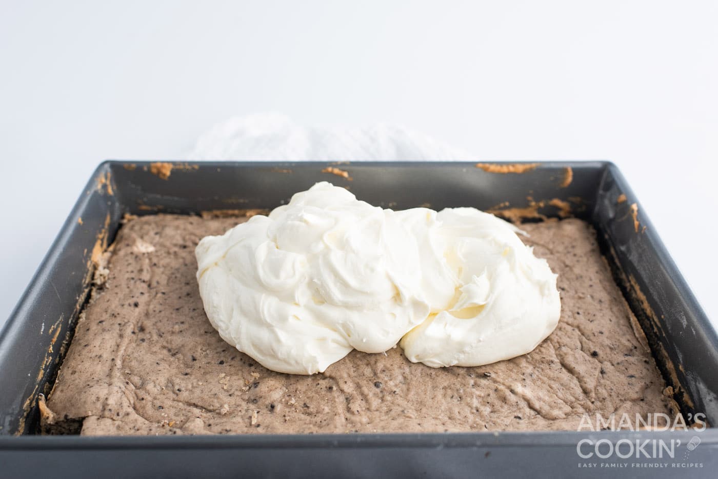 cheesecake layer on top of oreo cake