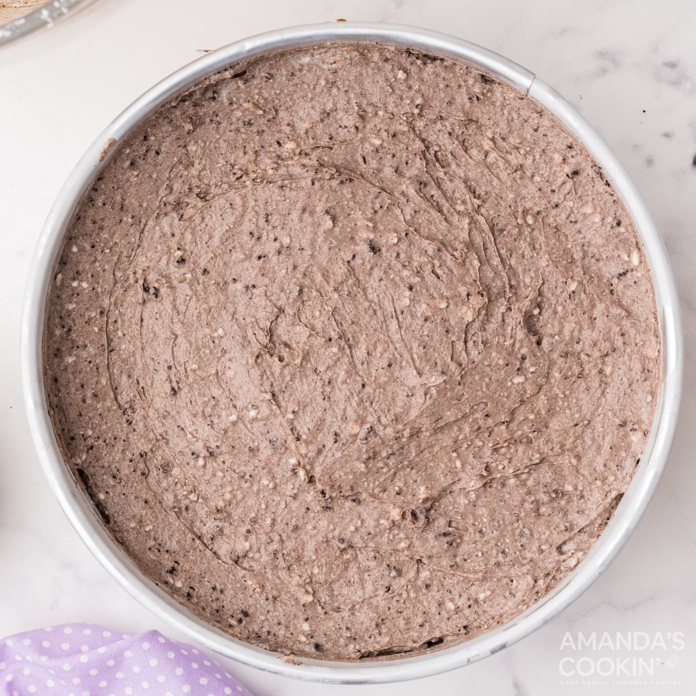Oreo cheesecake in a pan