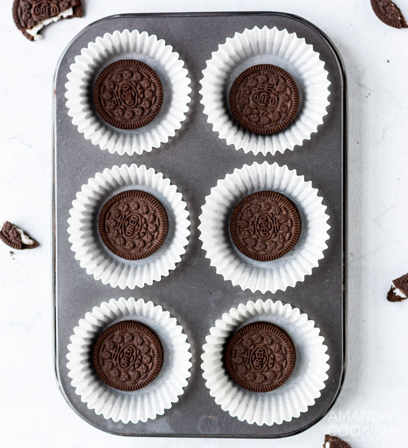 Oreos in a cupcake tin