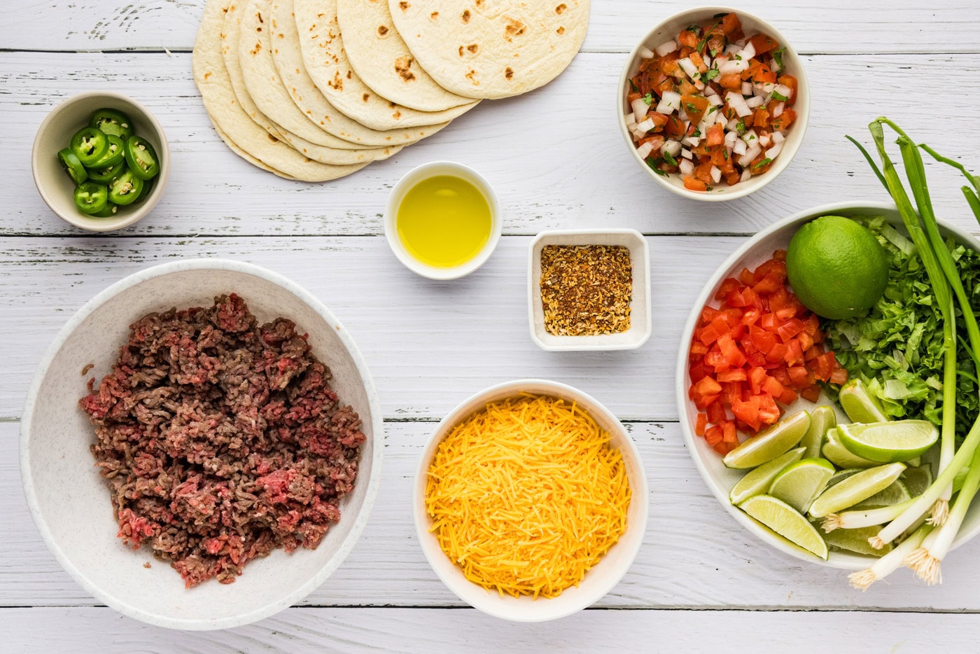 ingredients to make oven tacos