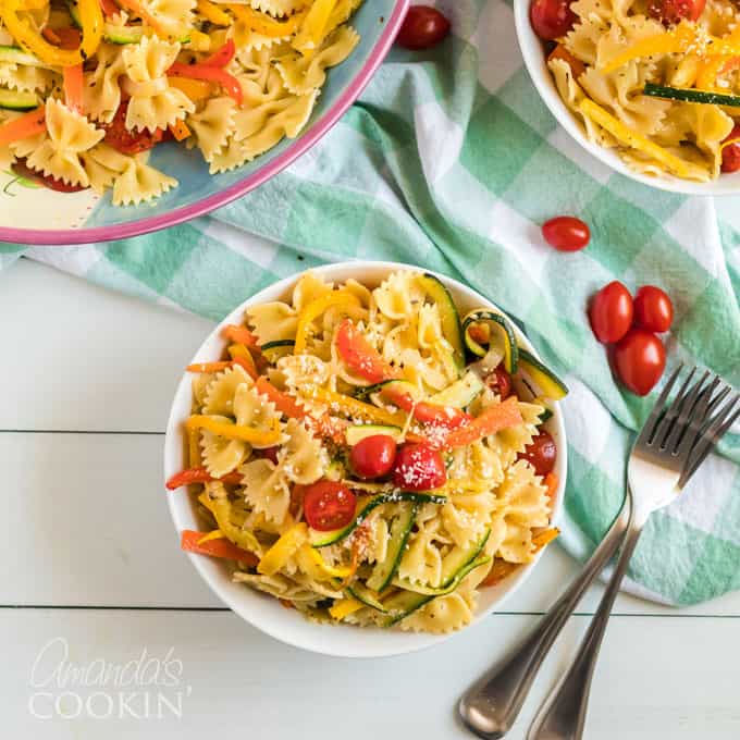 bowl of pasta primavera