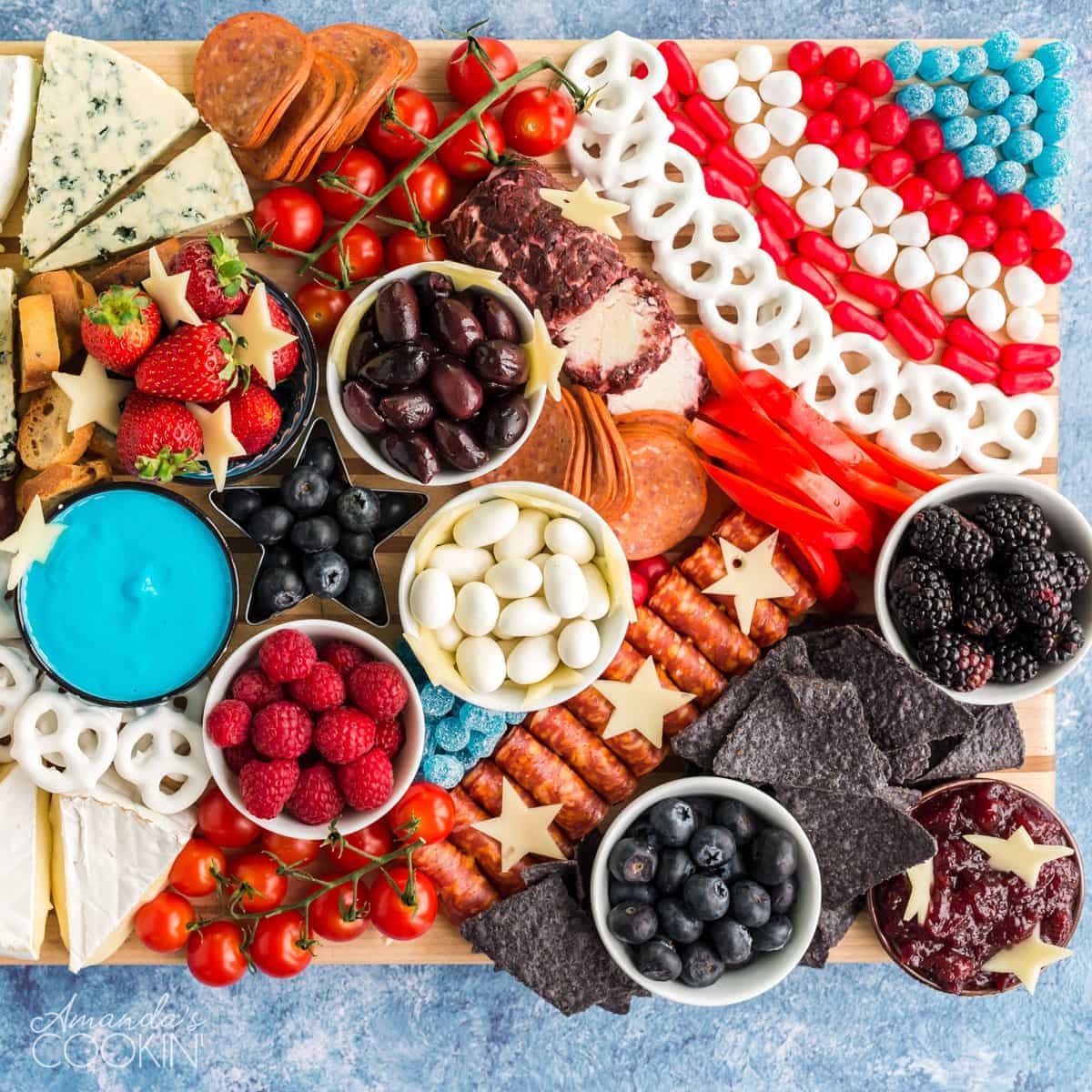 patriotic charcuterie board