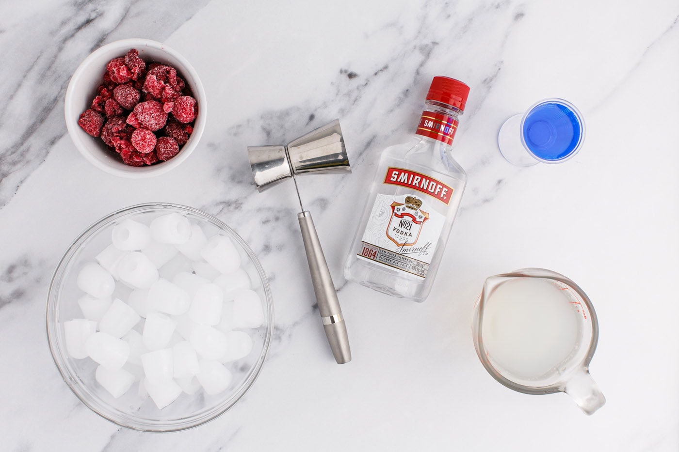 Patriotic Vodka Lemonade Slushie ingredients