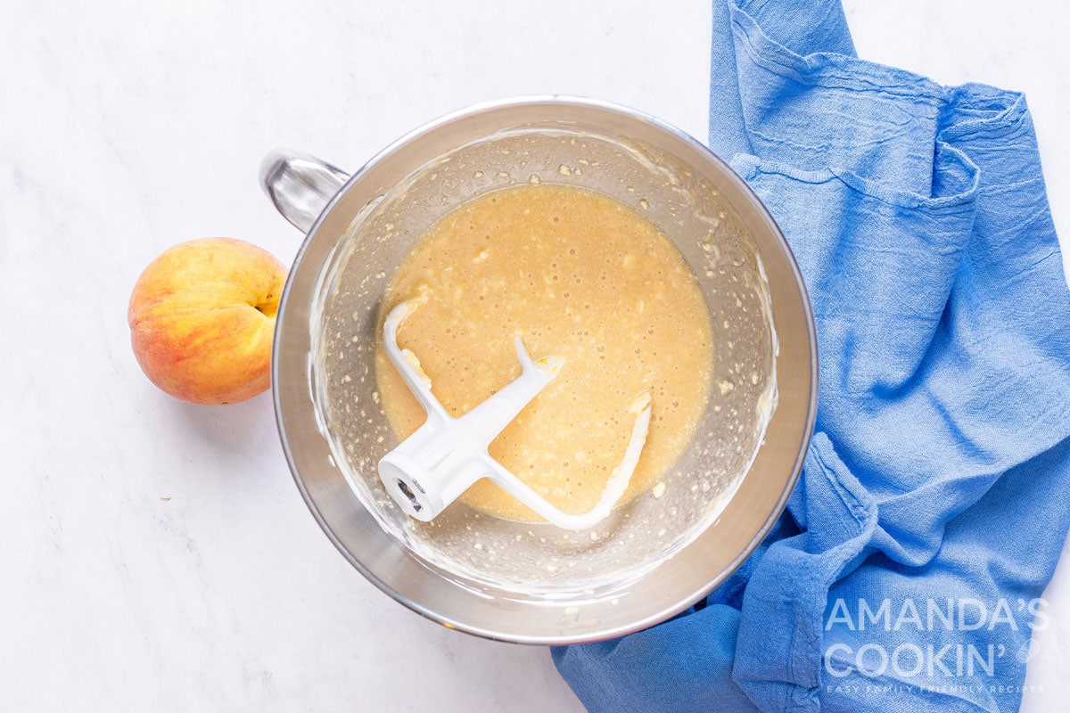 batter in bowl with paddle attachment