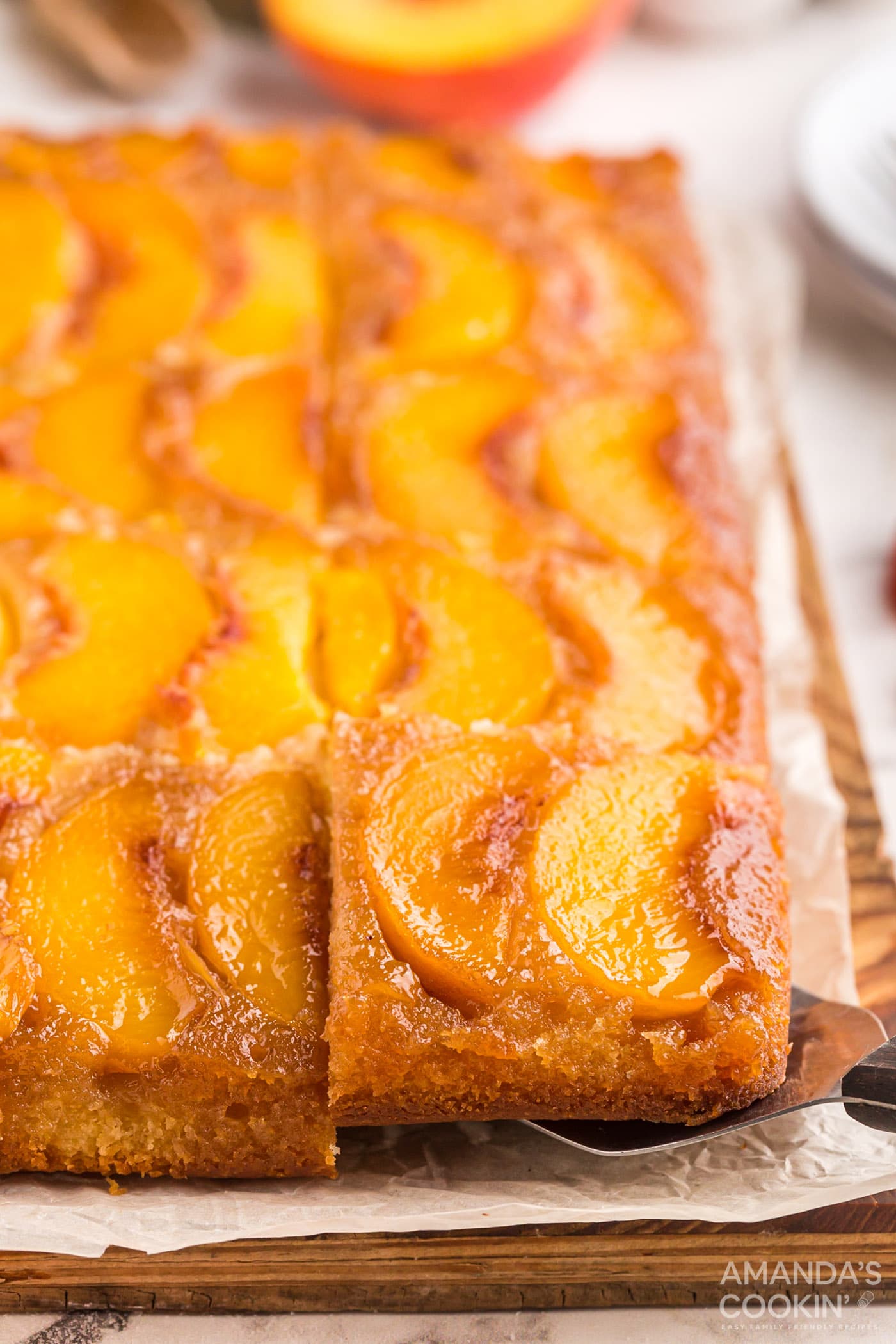 sliced Peach Upside Down Cake